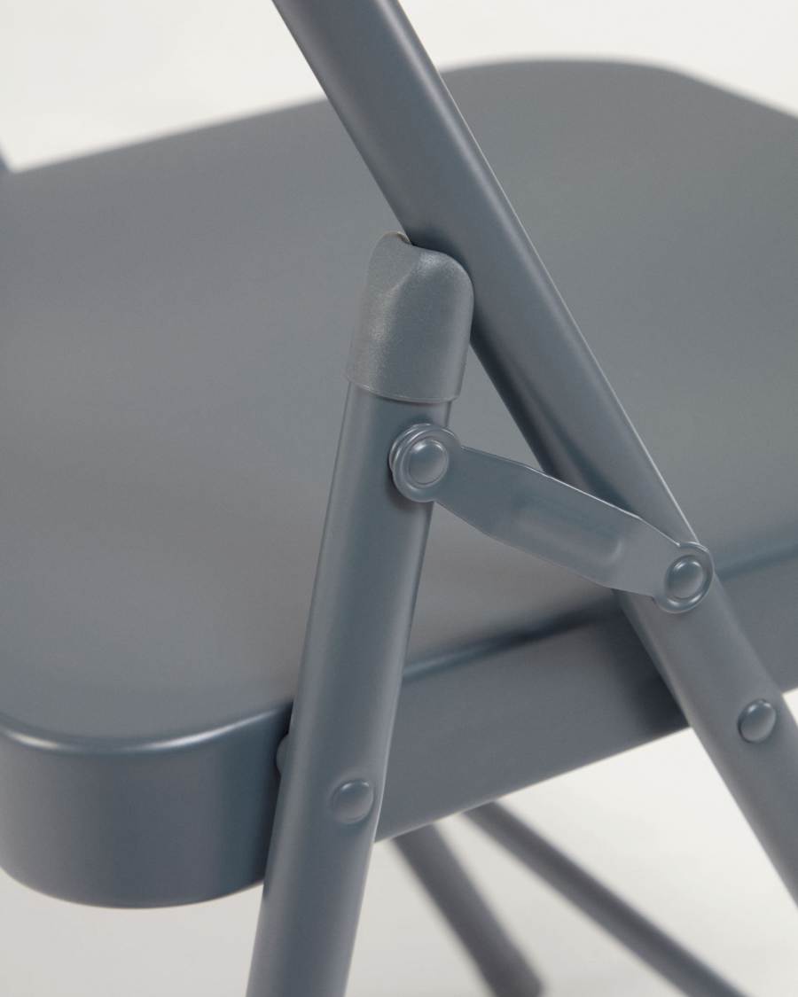 Chaise pliante Aidana en métal gris foncé