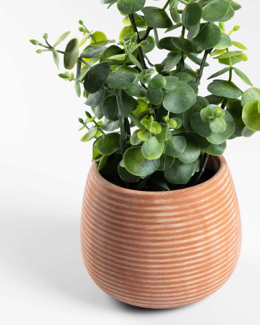 Eucalyptus artificielle en pot marron