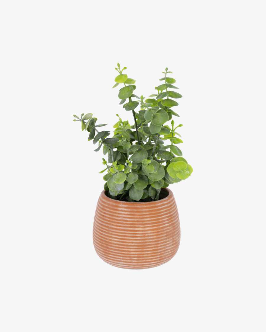 Eucalyptus artificielle en pot marron