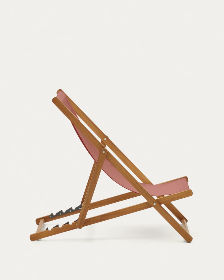 Sedia a sdraio pieghevole da esterno Adredna terracotta, legno massello di acacia FSC 100%