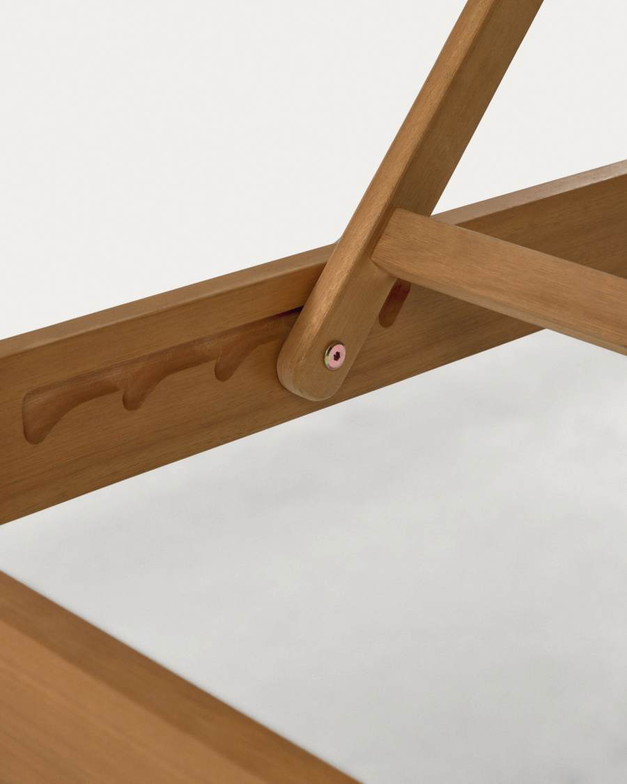 Caterin solid eucalyptus wood outdoor sun lounger in beige, FSC 100%