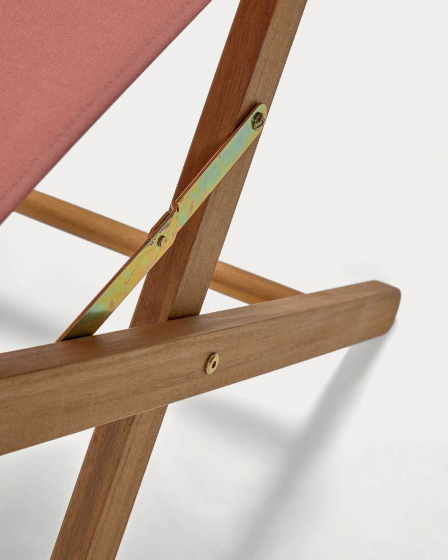 Chaise de jardin pliante Dalisa terracotta en bois d'acacia FSC 100 %