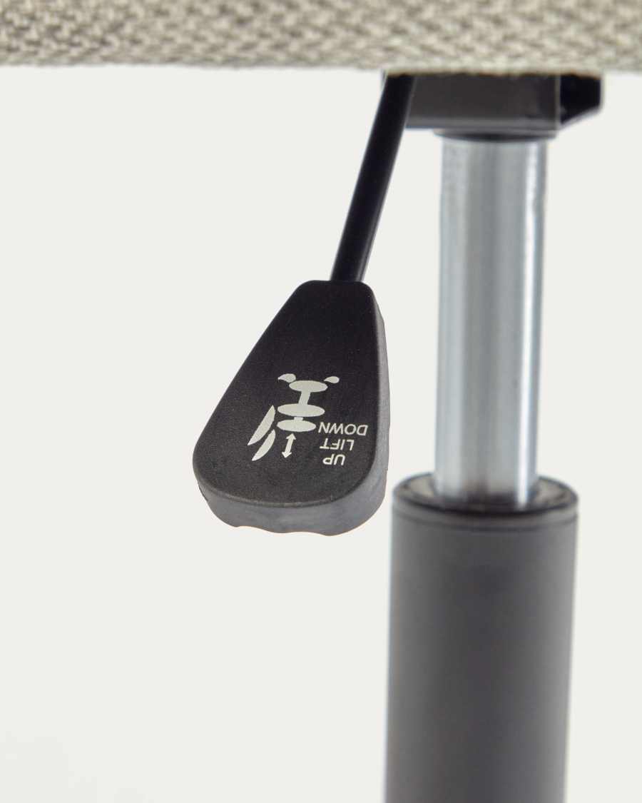 Madina light grey office chair and legs made of steel in matt black