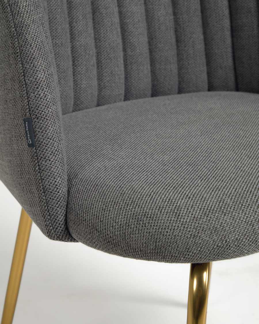 Lumina chair in dark grey and steel gold finish
