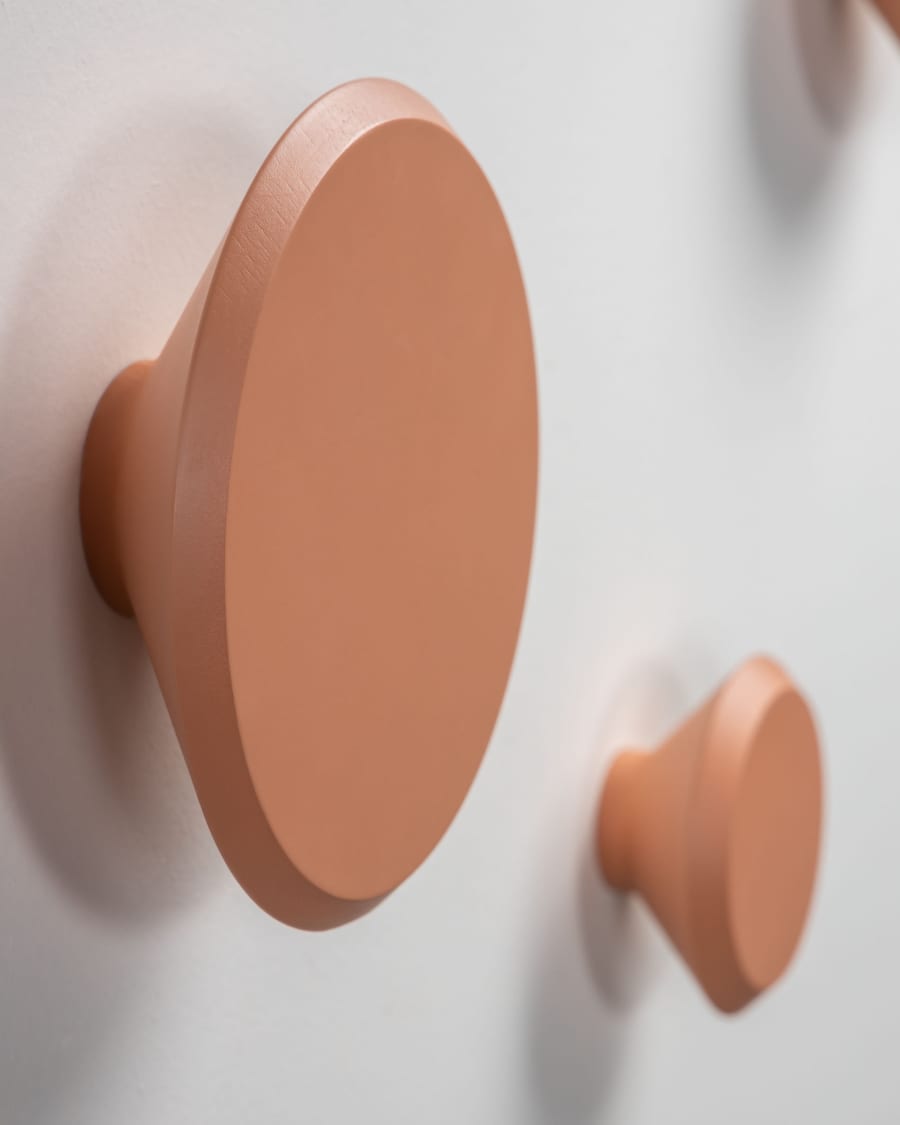 Lot Nadua de 3 patères en bois de hêtre  couleur orange