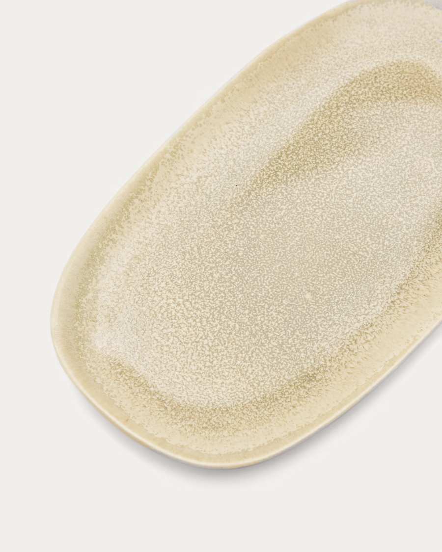 Piatto da portata piccolo Lauriana in ceramica di colore beige