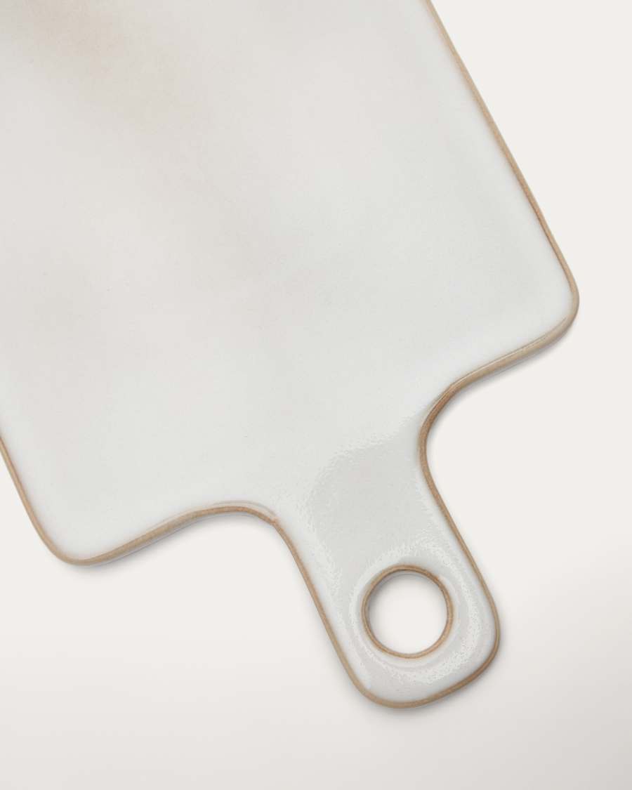Portbou ceramic serving board in white
