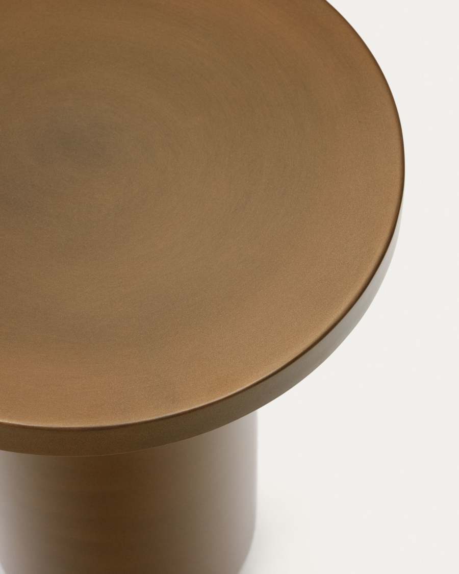 Malya metal round side table in brushed copper, Ø 40.5 cm