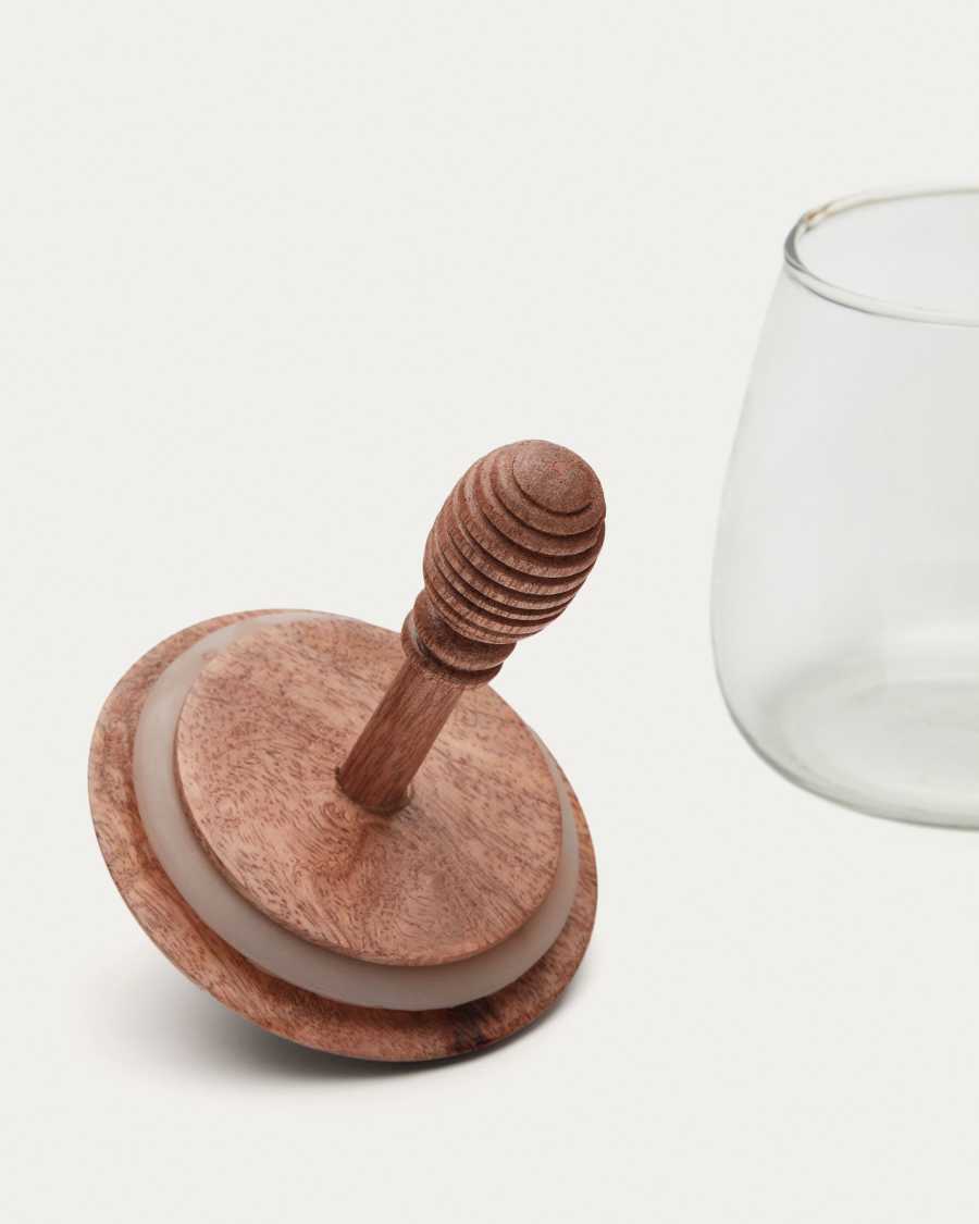 Pot à miel Euridici en verre et bois