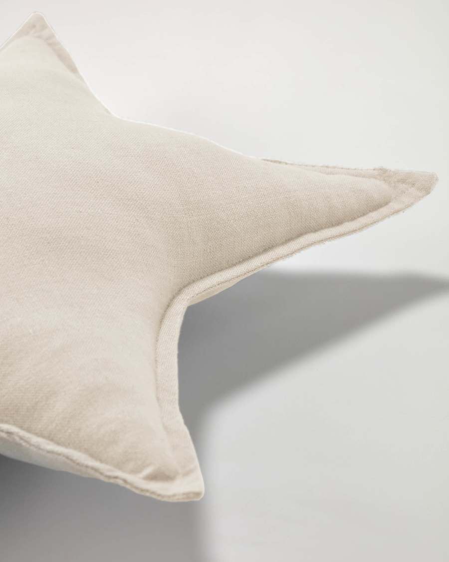 Noor Kissen, beiger Stern, 100% Bio-Baumwolle (GOTS), 44 x 30 cm