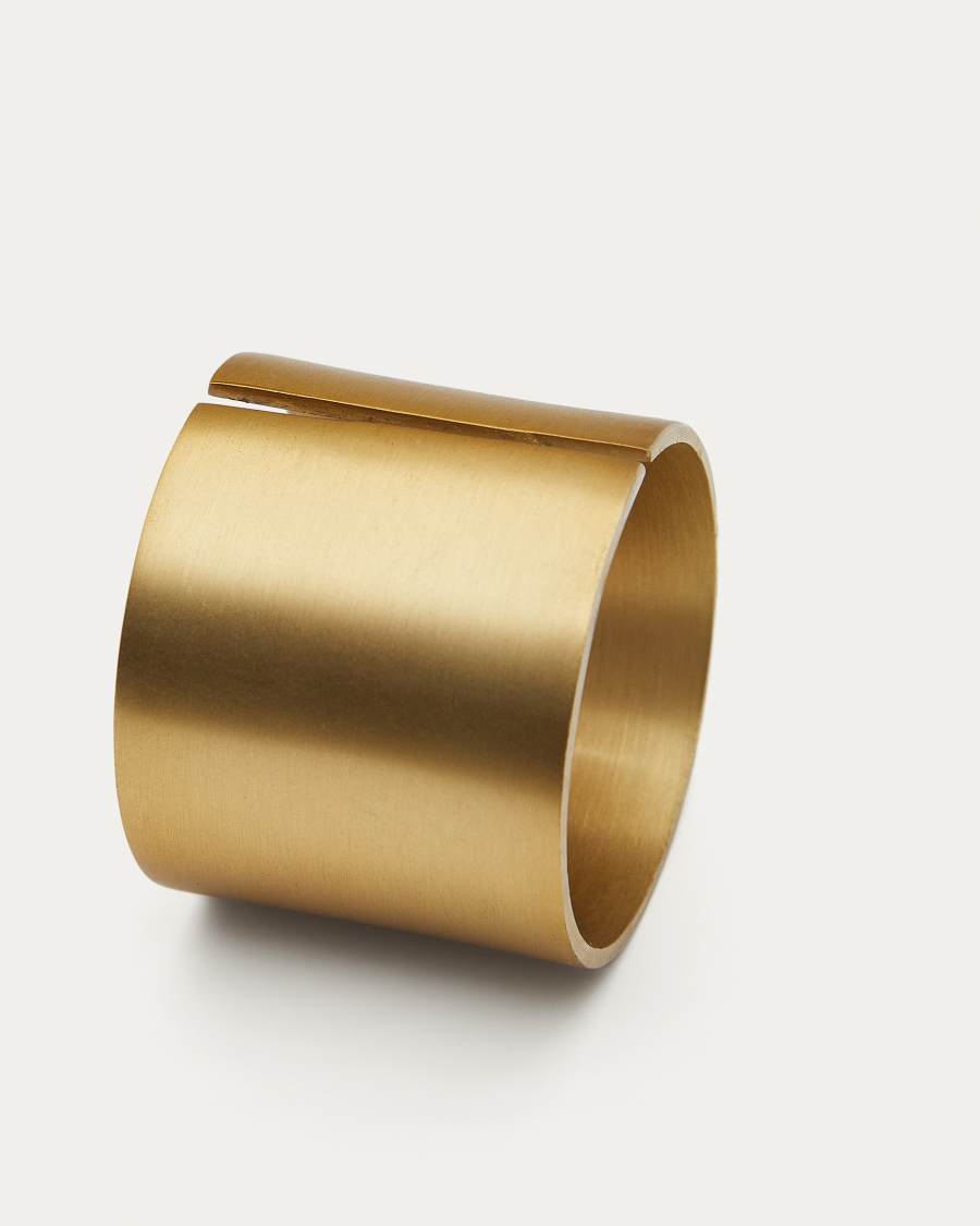 Ensemble Sati de deux anneaux de serviette en aluminium doré