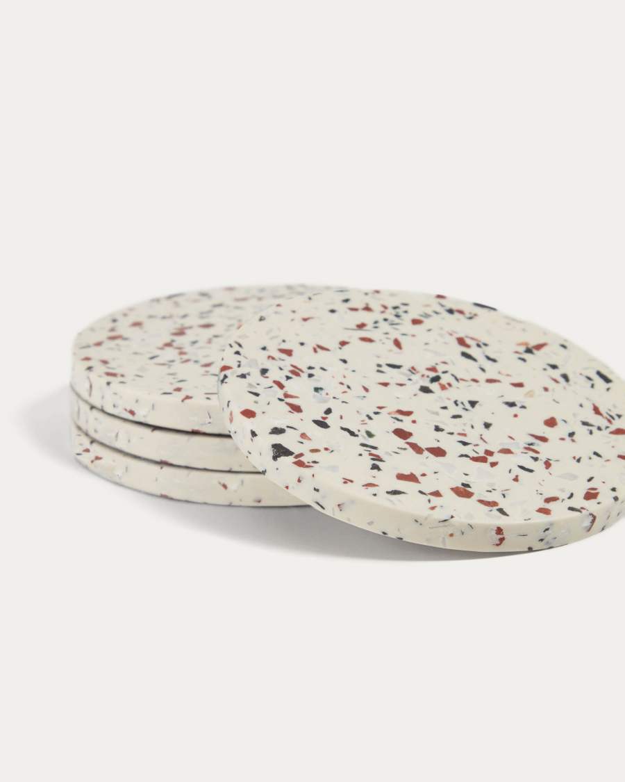 Tiana white 4 coasters set