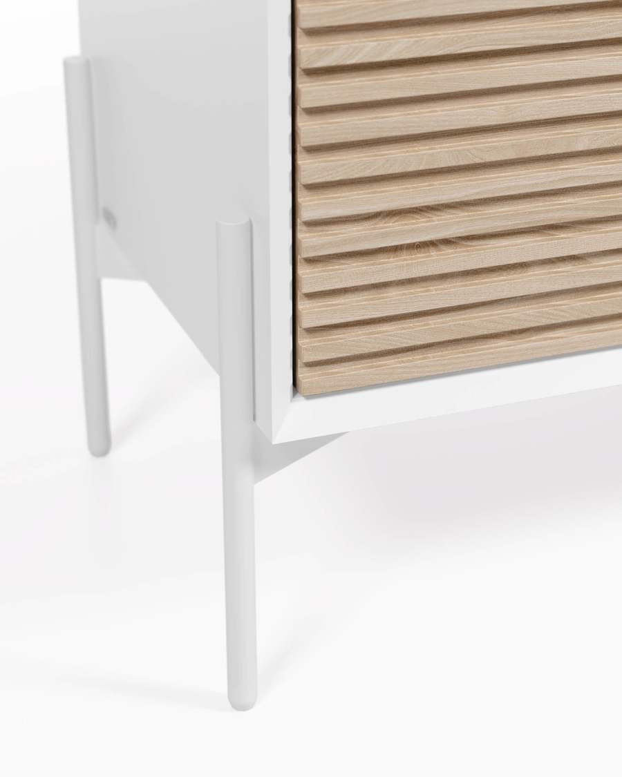 Marielle TV stand made from ash wood with white lacquer 167 x 53 cm.