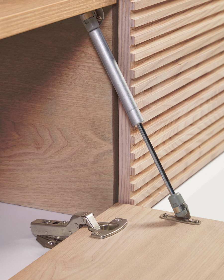 Marielle TV-Schrank 2 Türen Eschenfurnier weiße Lackierung Metall in Weiß 187 x 63 cm