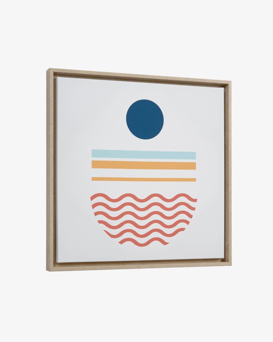 Gelsina blue circle picture wood frame 50 x 50 cm