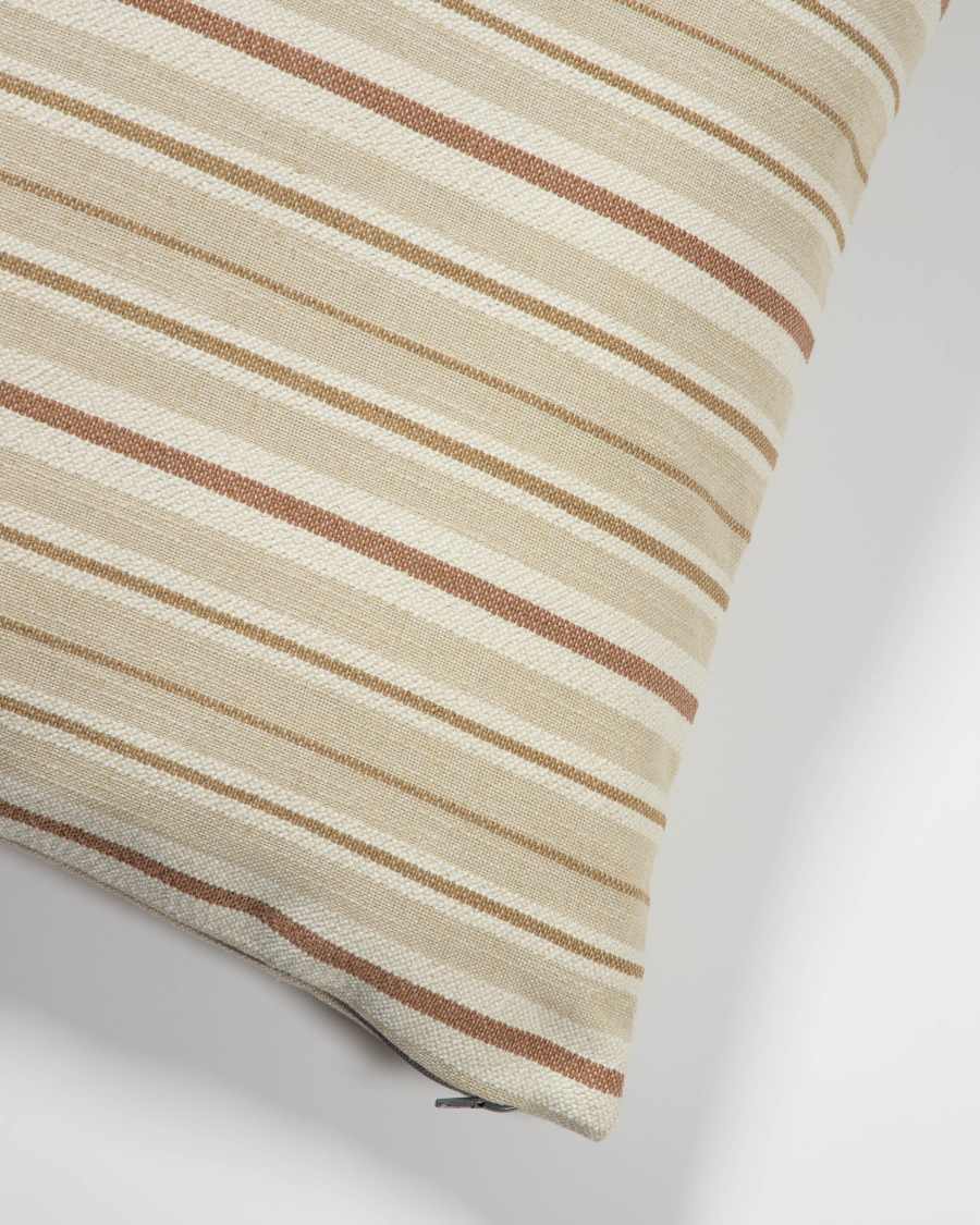 Funda de coixí Sydelle de ratlles beix 45 x 45 cm