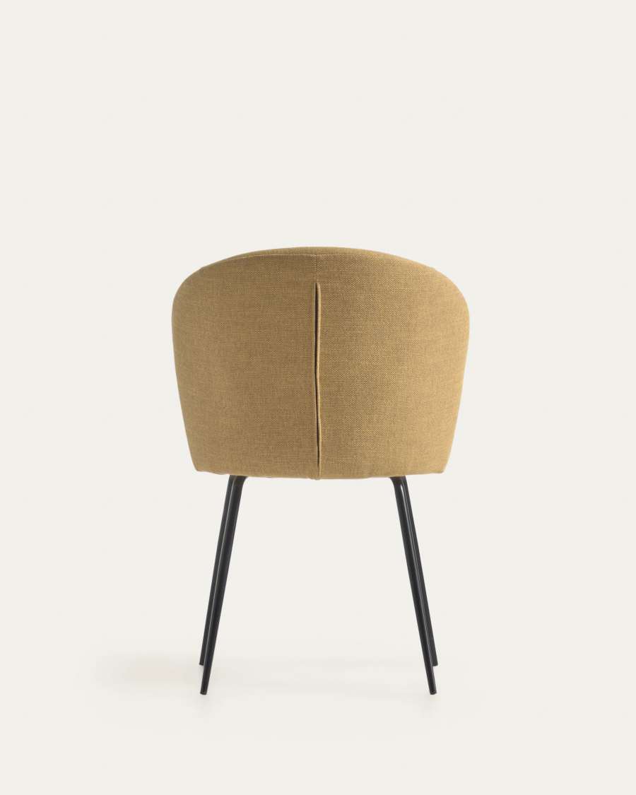 Anoha chair in mustard with metal legs with black finish