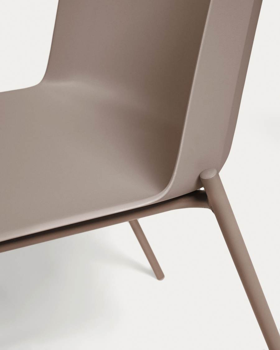 Hannia brown chair with brown steel legs