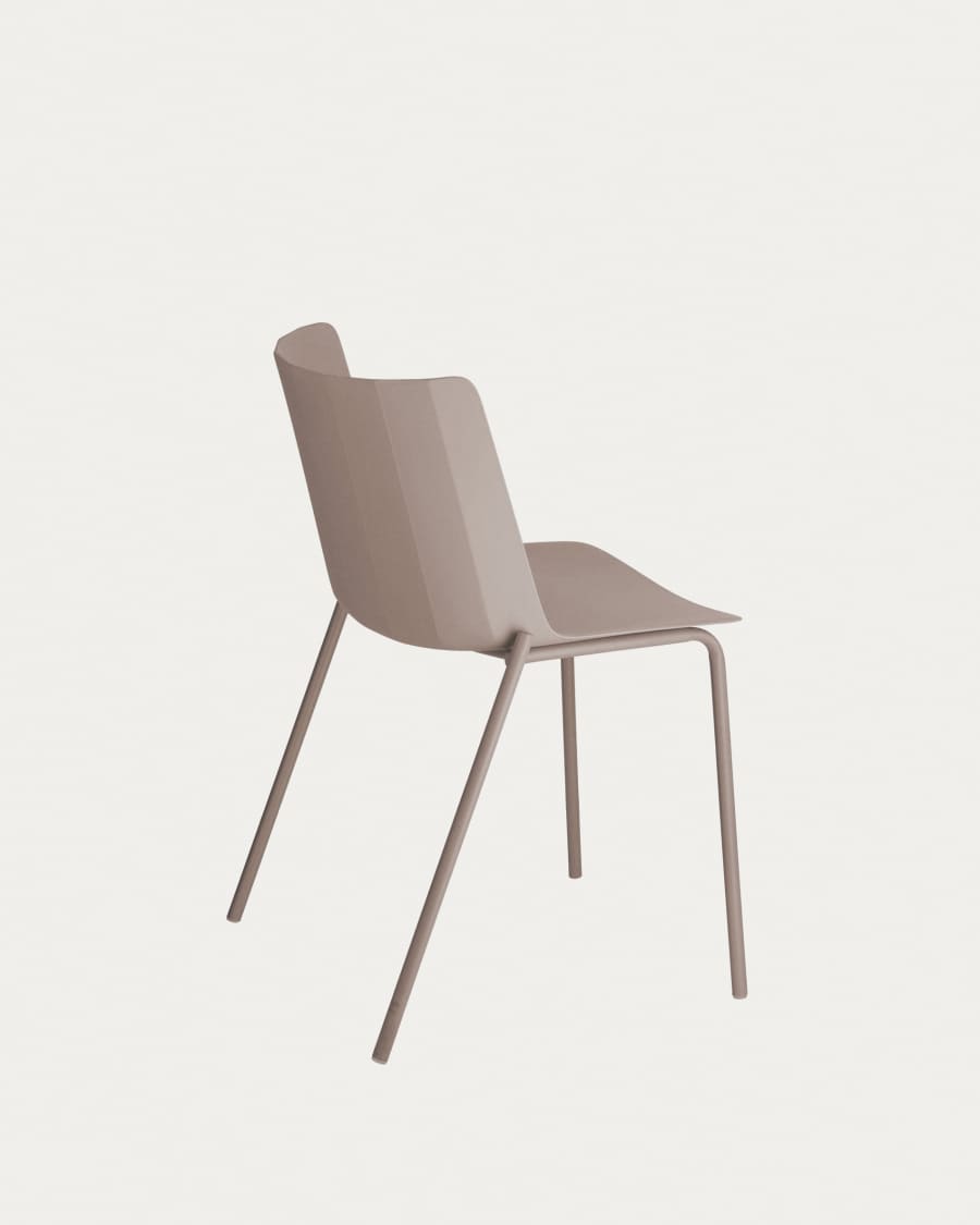 Hannia brown chair with brown steel legs