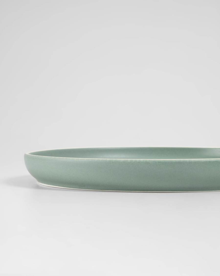 Assiette plate Shun en porcelaine verte