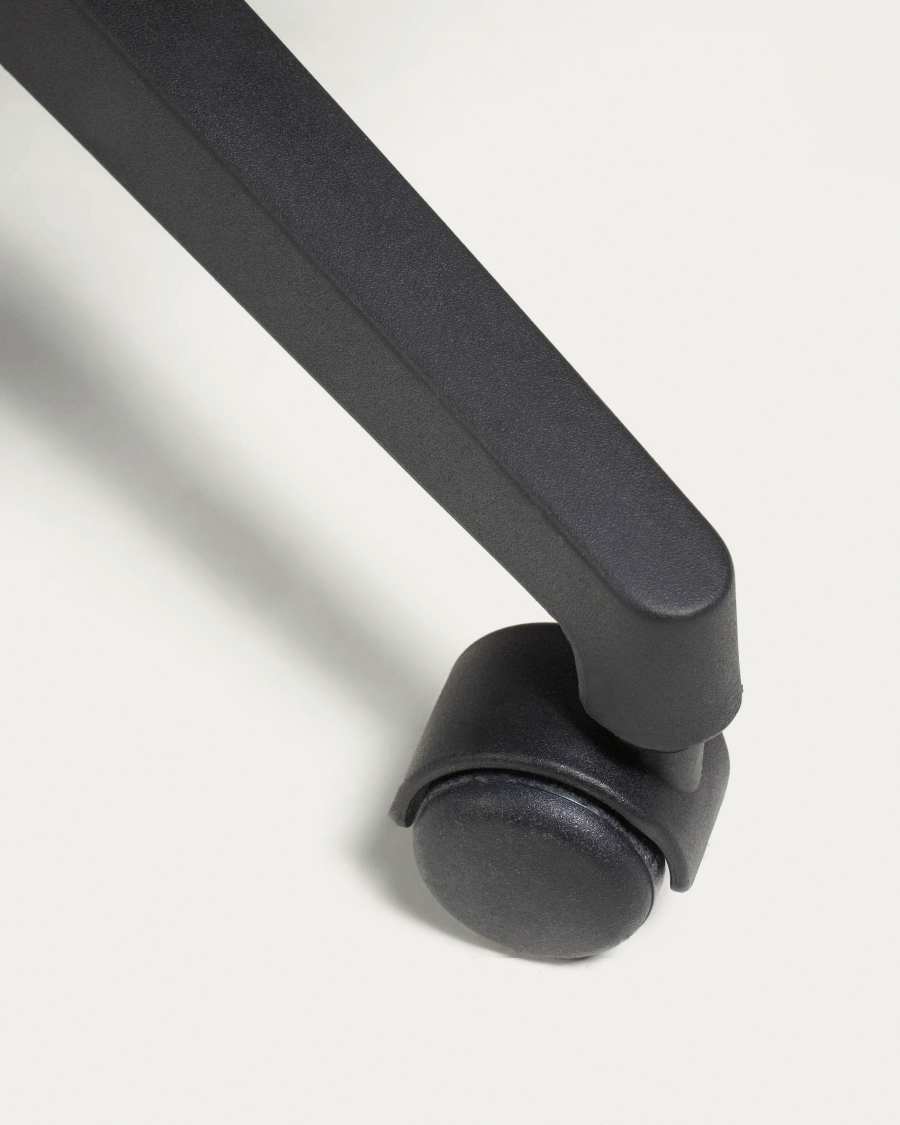 Melva office chair in black and legs made of steel in black