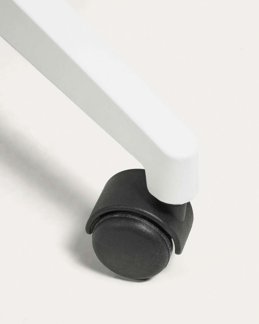 Melva office chair in grey and legs made of steel in white