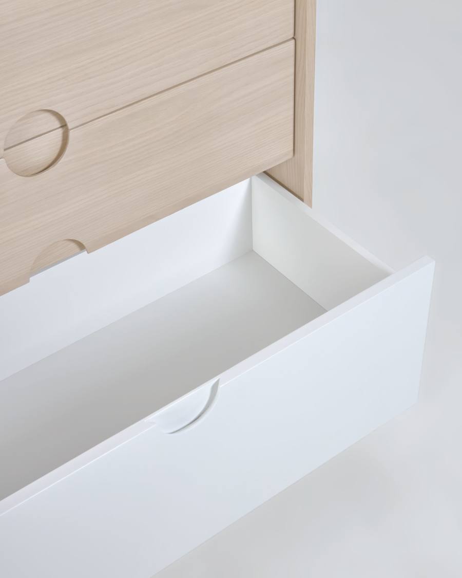 Nunila chest of drawers in ash veneer 90 x 90 cm FSC 100%