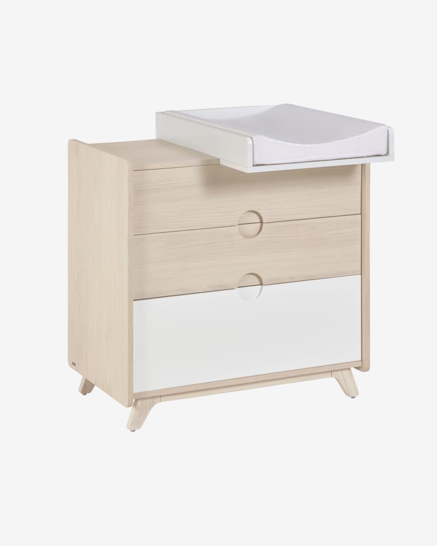 Nunila chest of drawers in ash veneer 90 x 90 cm FSC 100%