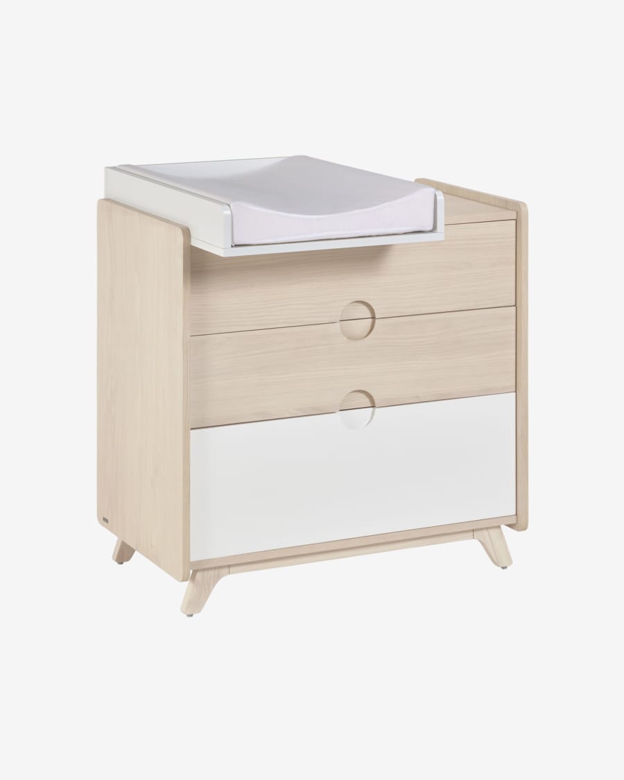 Nunila chest of drawers in ash veneer 90 x 90 cm FSC 100%