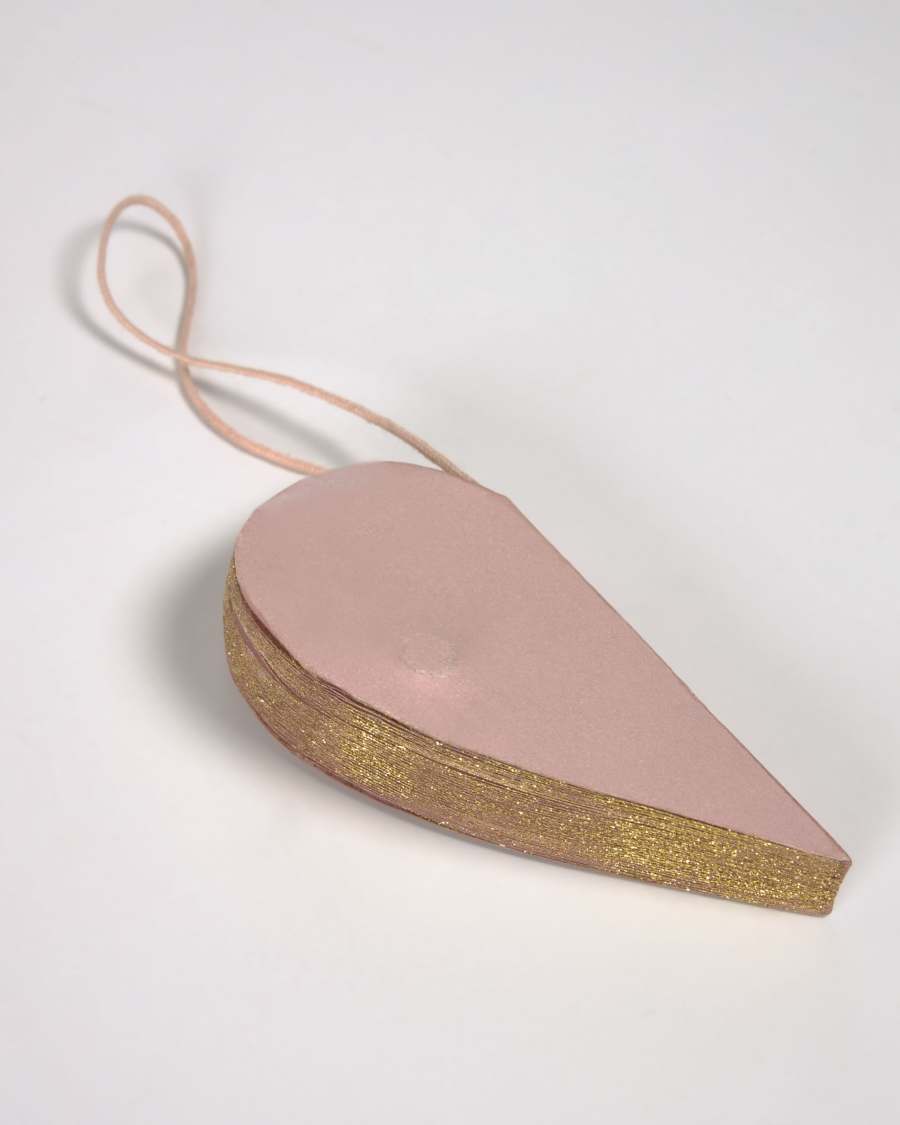 Lot Uriel de 3 décorations sapin de Noël rose