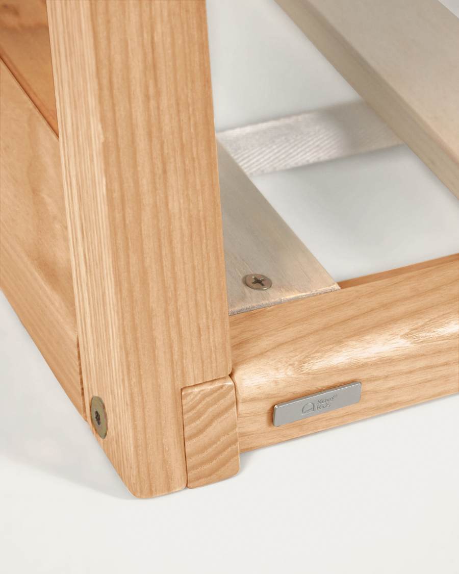 Lit tipi Maralis en bois de hêtre avec finition naturelle pour matelas de 90 x 190 cm