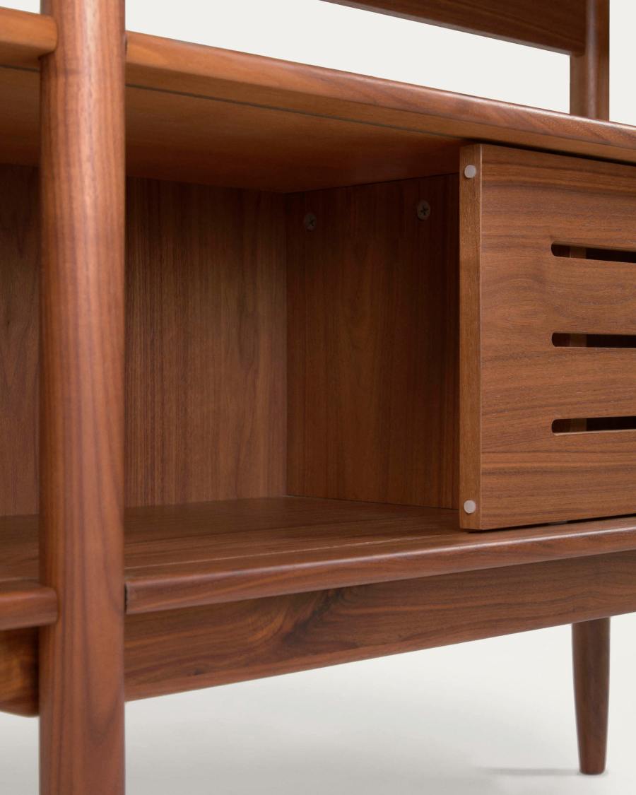 Carolin in veneered walnut shelf unit 130 x 169 cm
