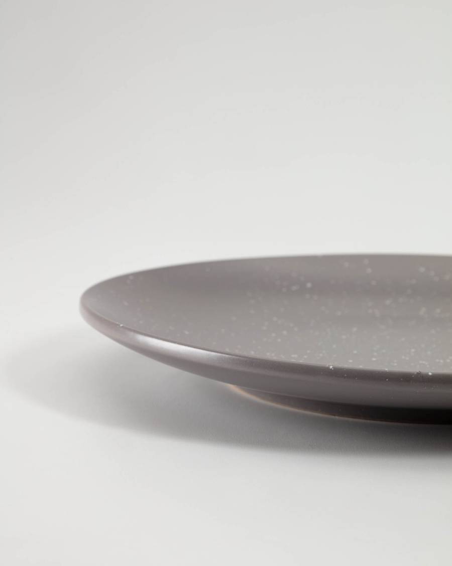 Aratani flacher Teller aus Keramik dunkelgrau