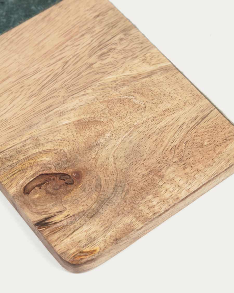 Wilmina serving board in green and white marble and wood