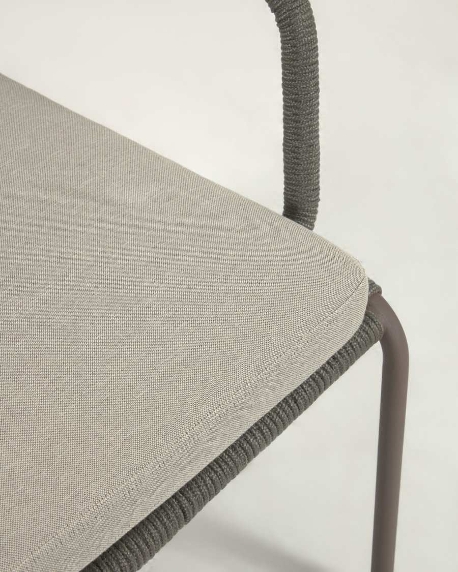 Cailin armchair in green cord with galvanised steel legs painted dark green