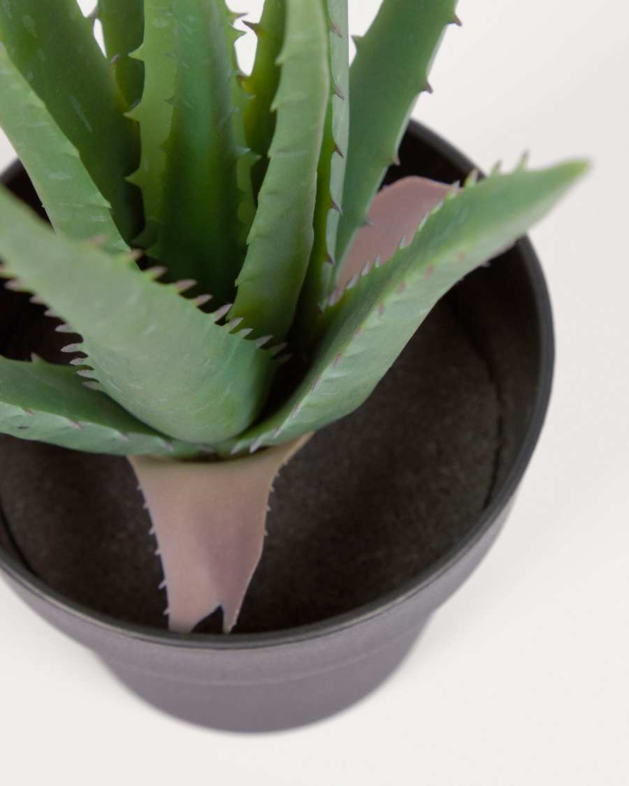 Artificial Aloe Vera with black plantpot 36 cm