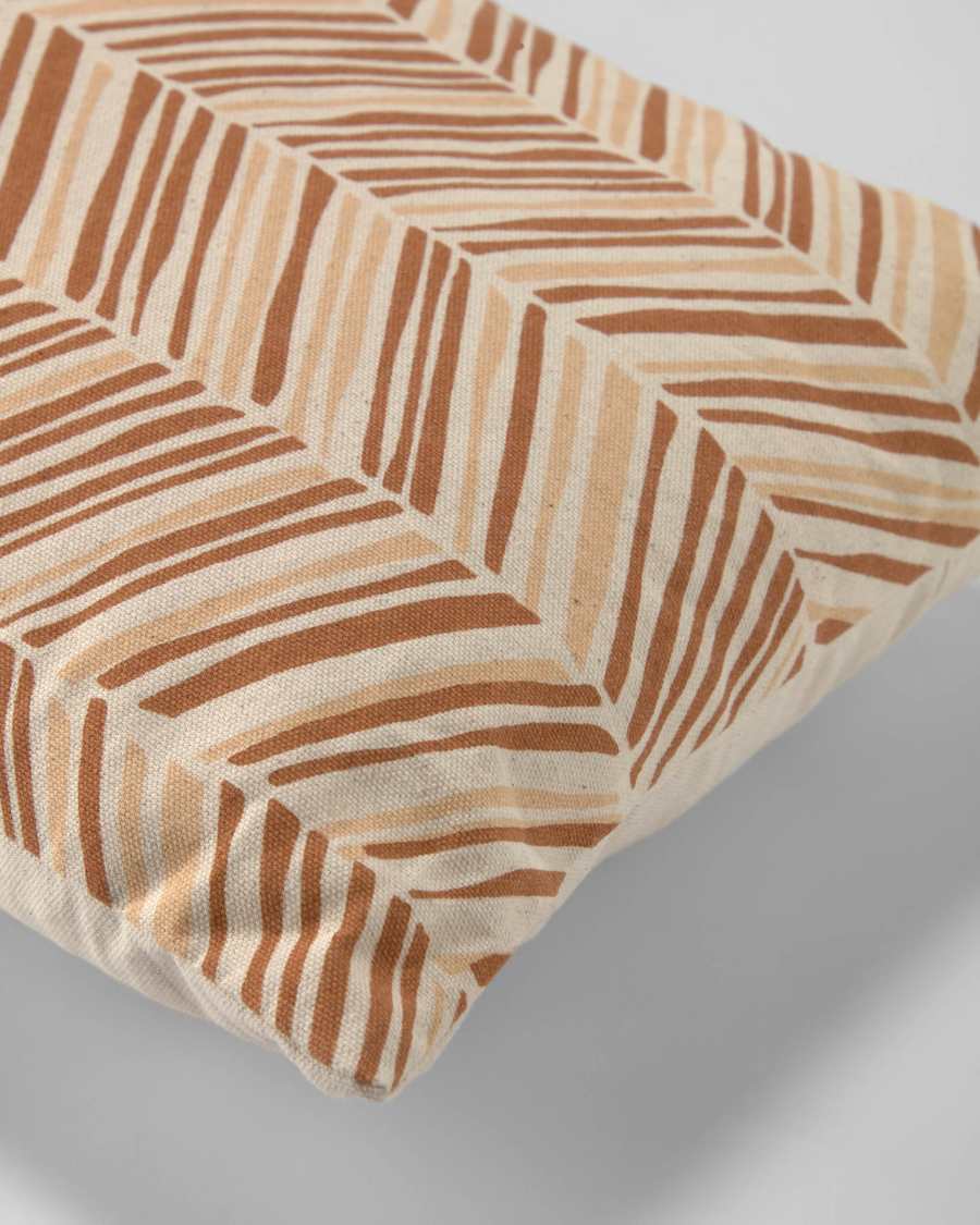Uriana 100% cotton cushion cover in brown and yellow 30 x 50 cm
