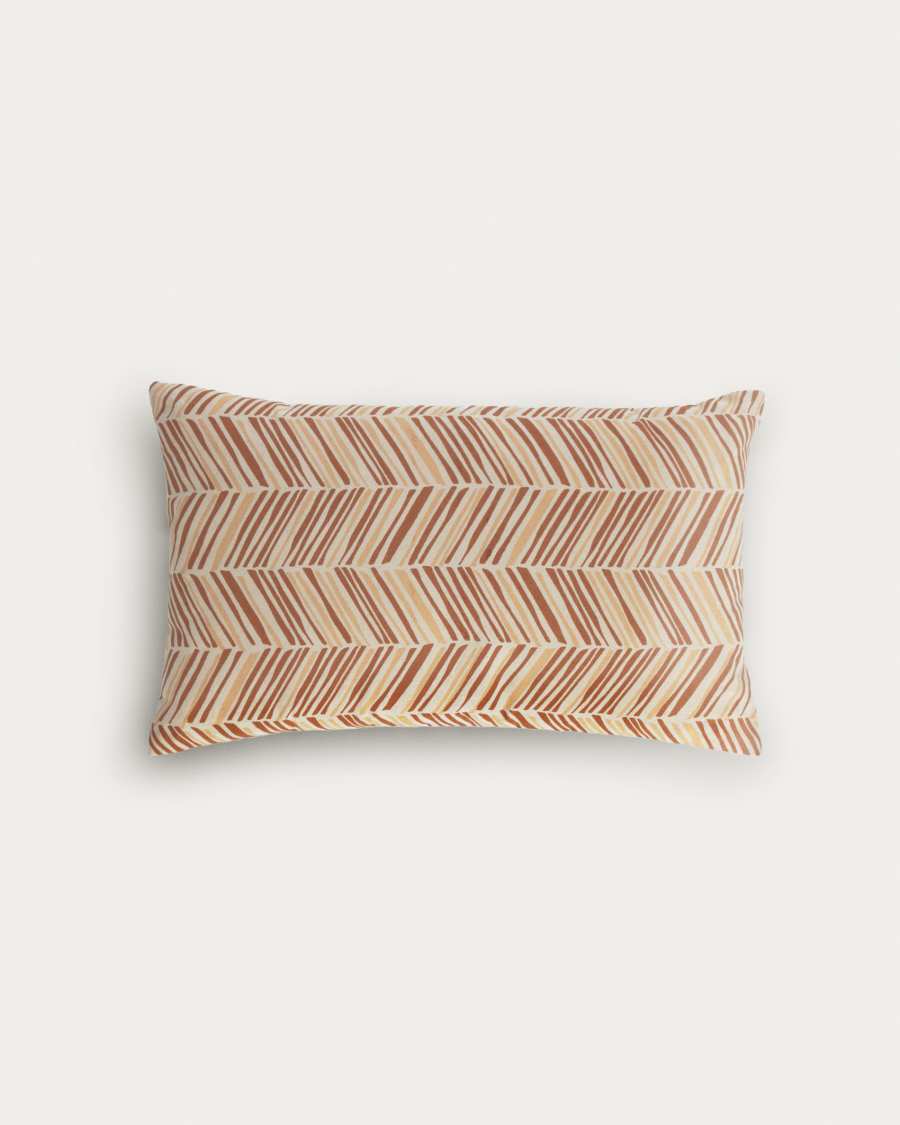 Uriana 100% cotton cushion cover in brown and yellow 30 x 50 cm