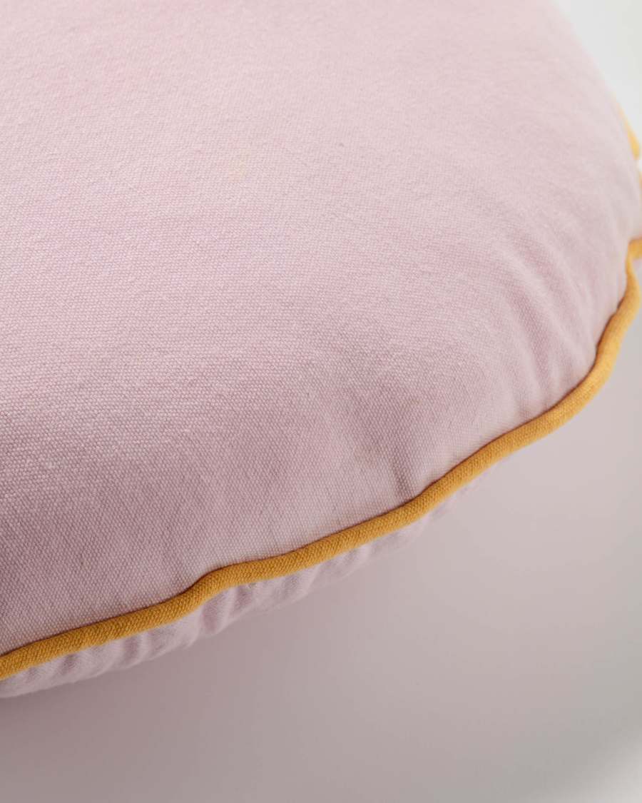 Housse de coussin Fresia 100% coton rose Ø 45 cm