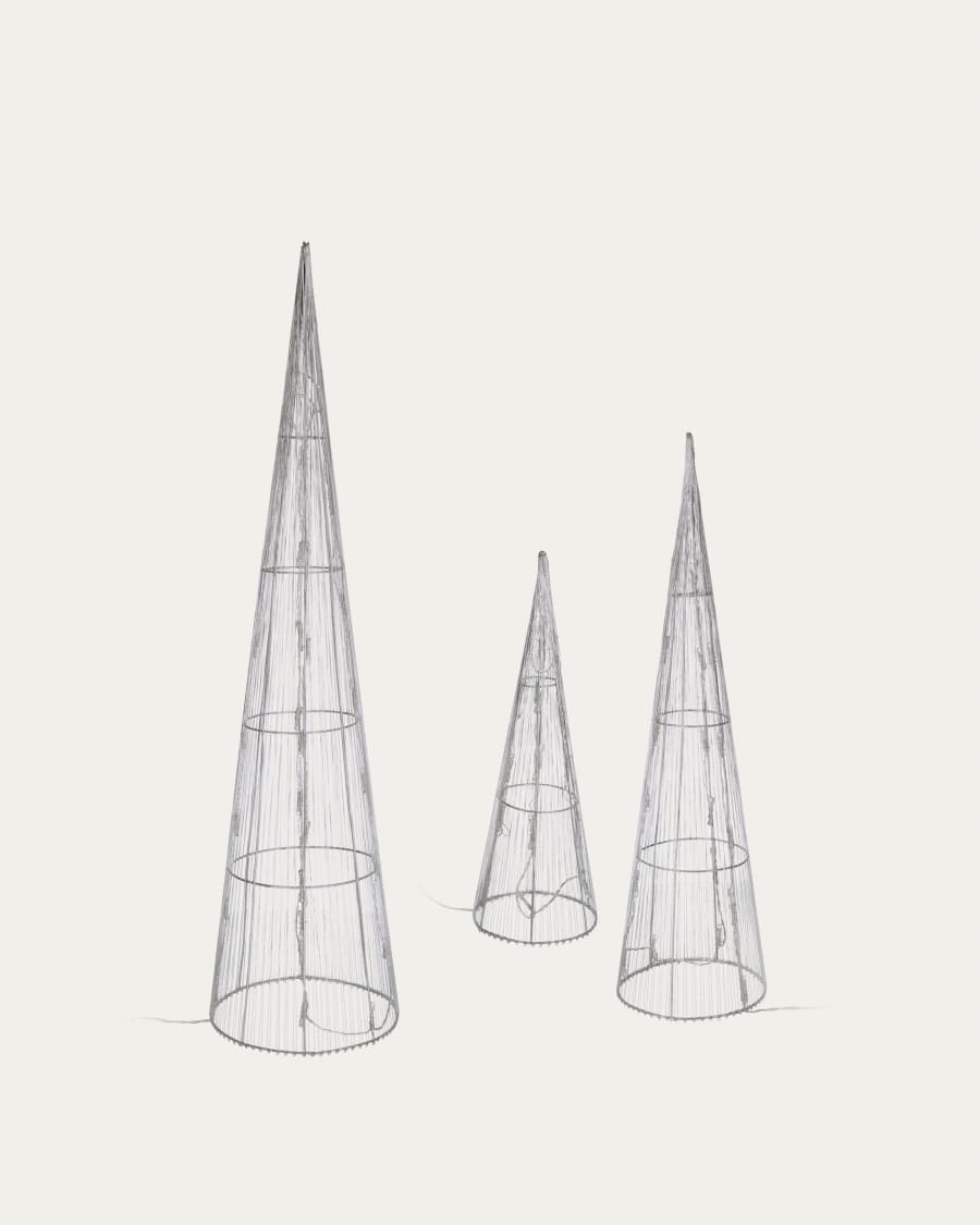 Set di 3 coni luminosi Marleen per alberi