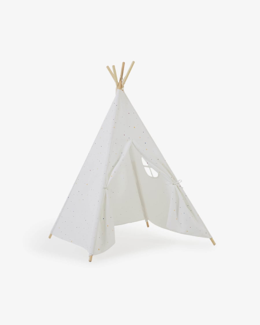 Tipi Miris 100 % coton multicolore et pieds en bois de pin