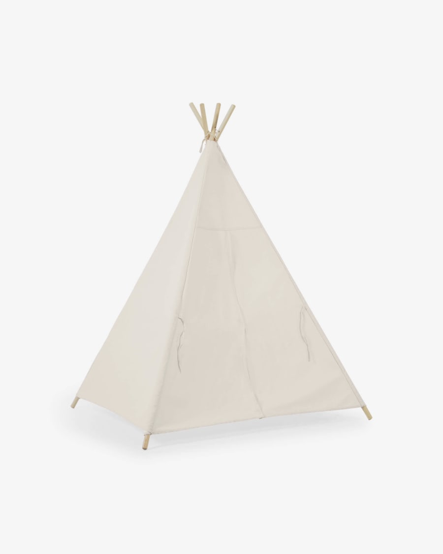 Darlyn 100% white cotton tipi with solid pine wood legs