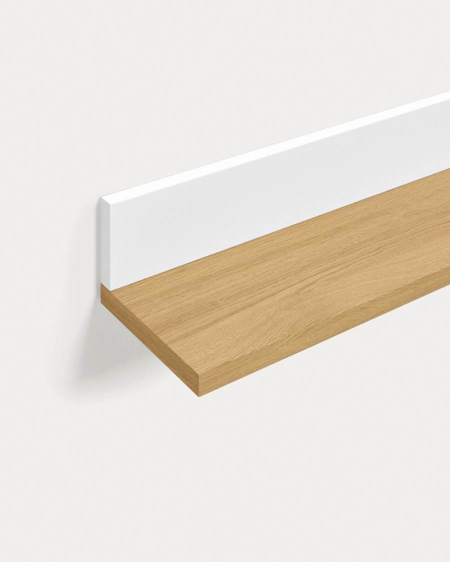 Abilen shelf in oak veneer and white lacquer 120 x 15 cm FSC 100%