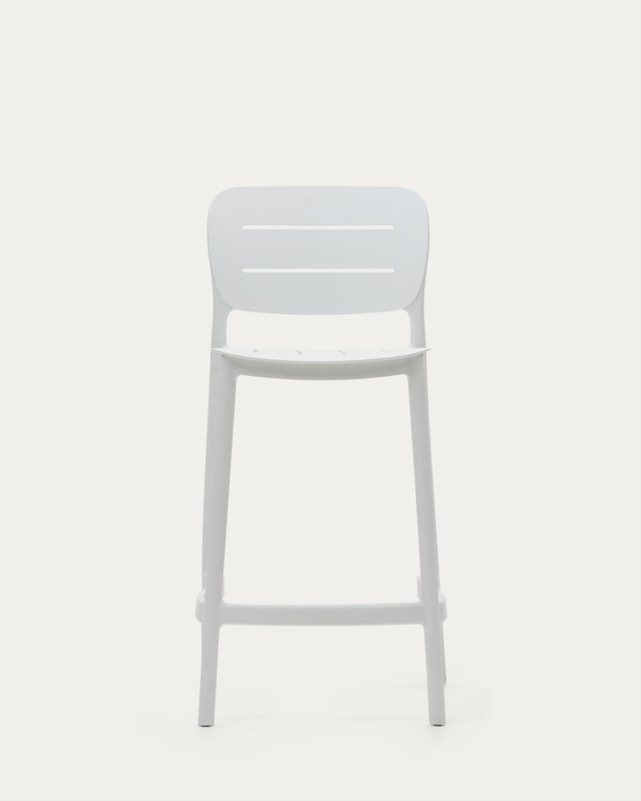 Tabouret d'extérieur Morella en plastique blanc hauteur 65 cm