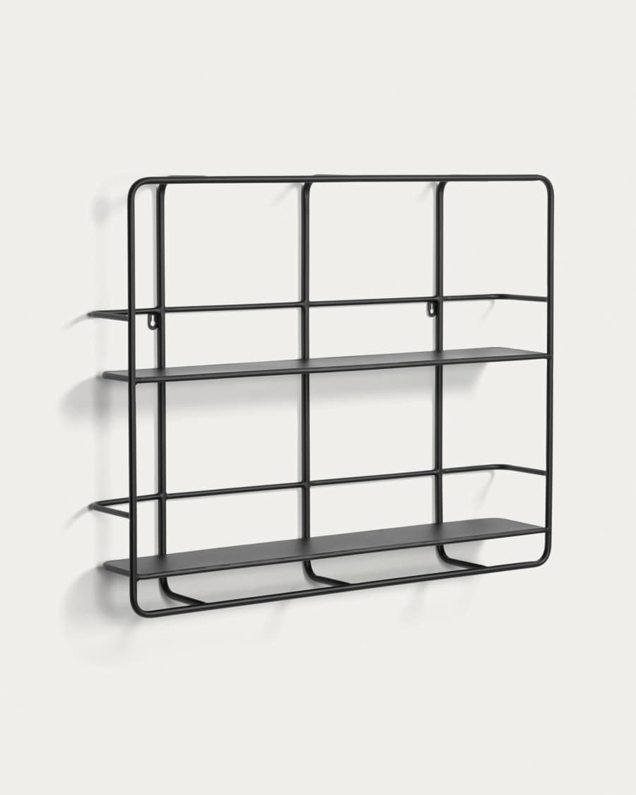 Prestatgeria Najat d'acer amb acabat negre 75 x 60 cm