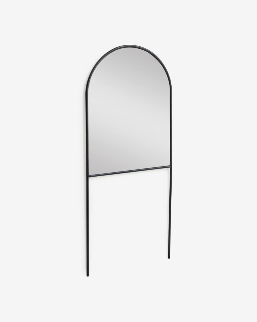Mirall de peu Nazara metall negre 70 x 161 cm