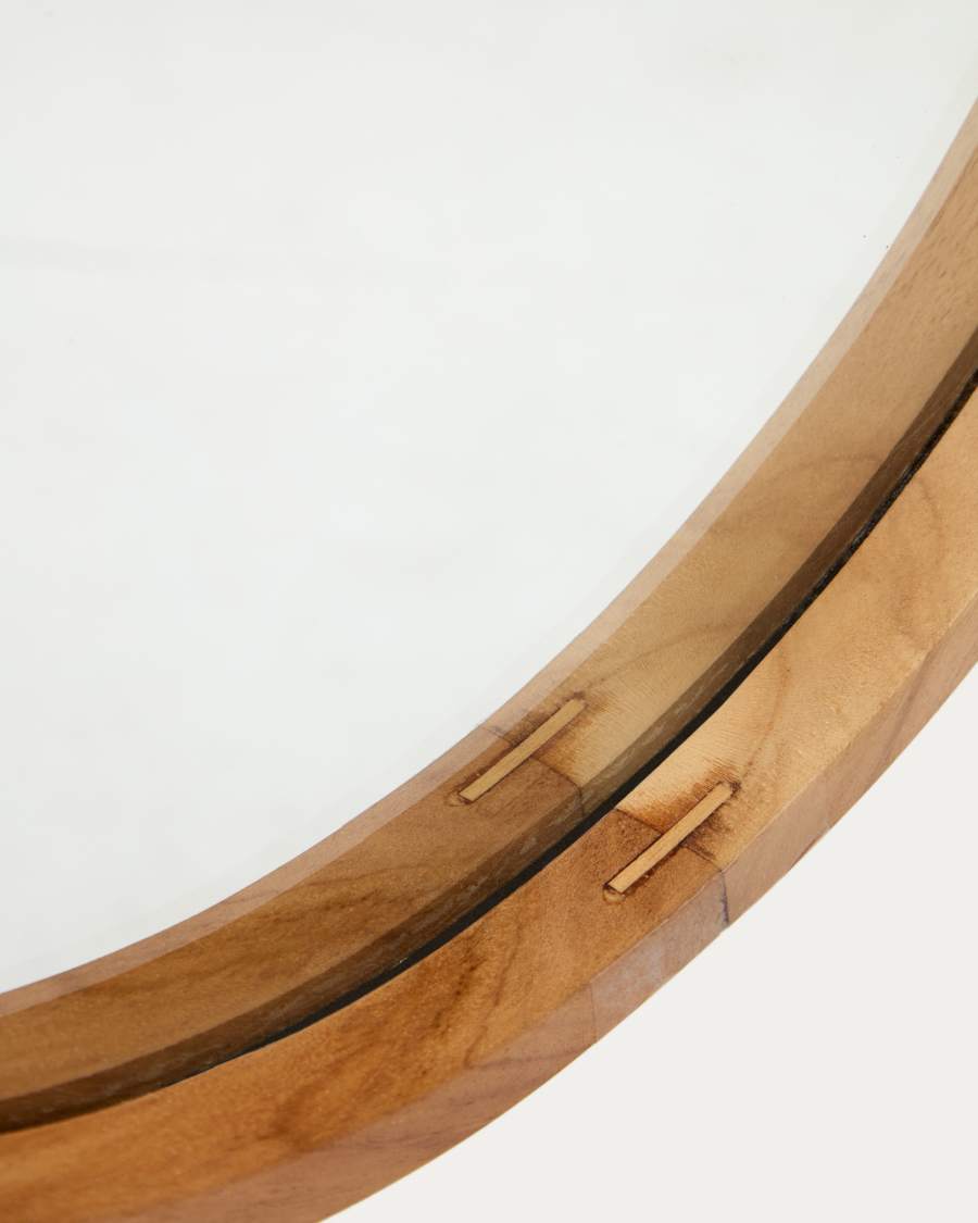 Miroir Magda en bois de teck avec finition naturelle Ø 40 x 60 cm