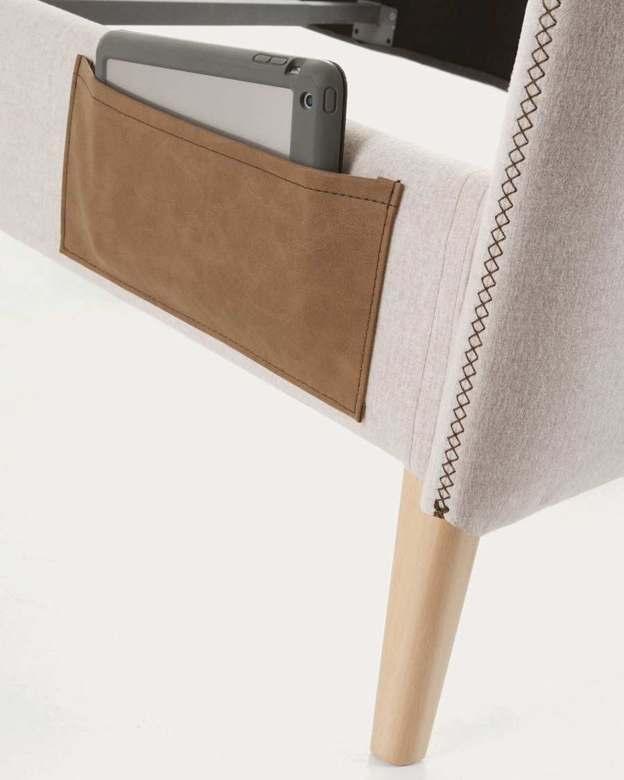 Dyla bedhoes voor een matras van 90 x 190 cm in beige