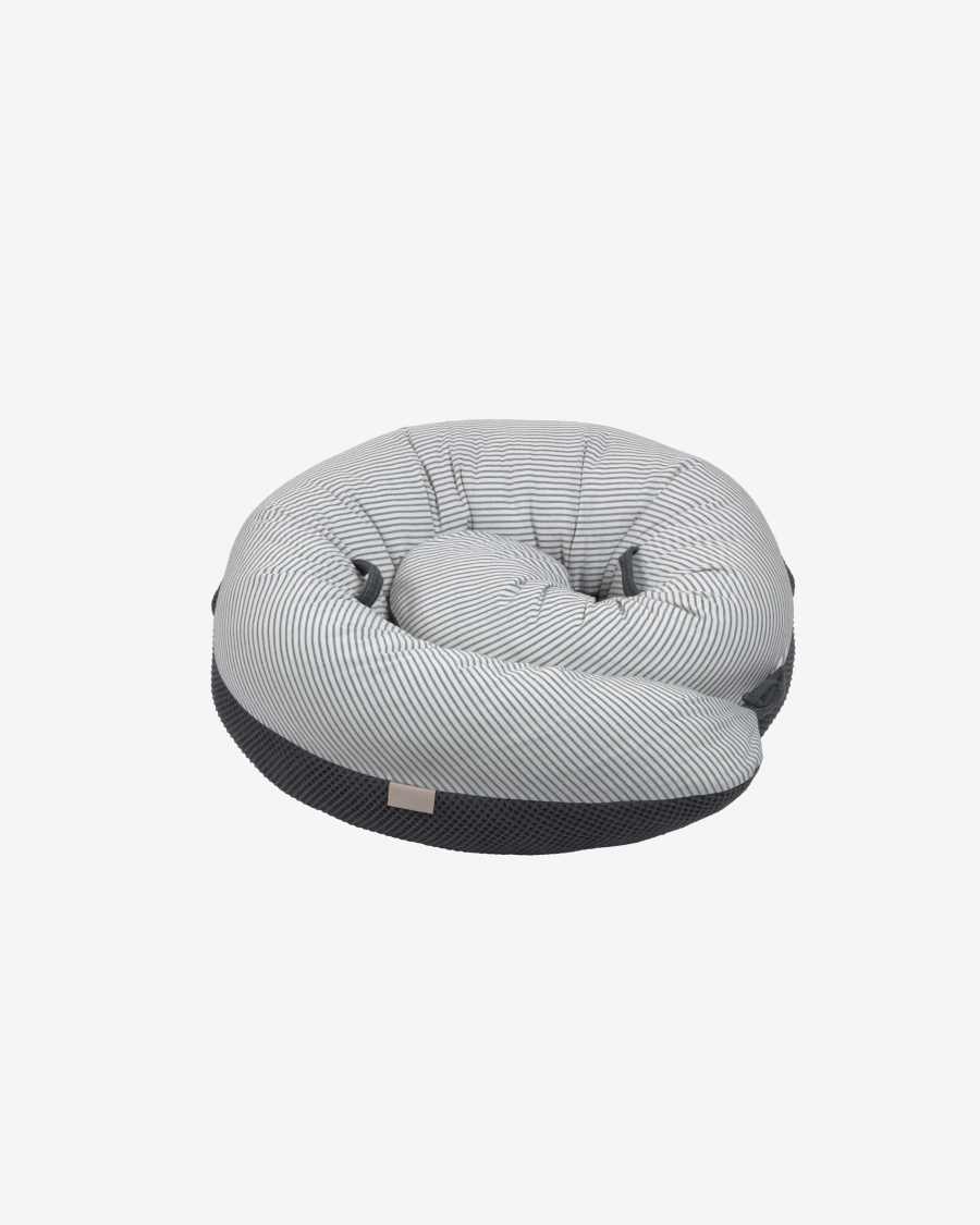 Madinna Stillkissen, 100% Bio-Baumwolle (GOTS) mit grauen Streifen