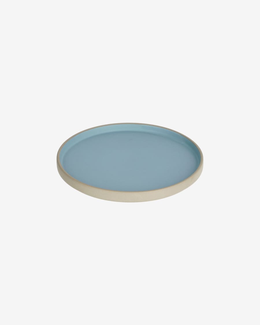 Midori ceramic dessert plate in blue